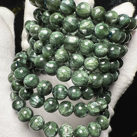 Green Feathers Seraphinite Bracelet-ToShay.org