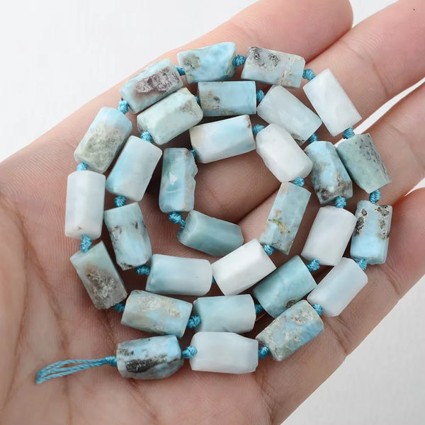 Blue Larimar Tube Beads-ToShay.org