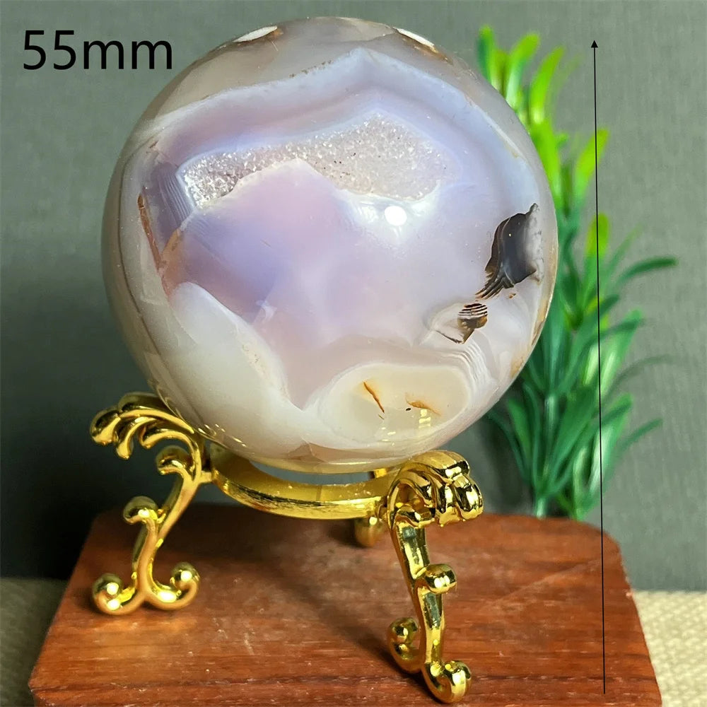 Green Purple Flower Agate Ball-ToShay.org