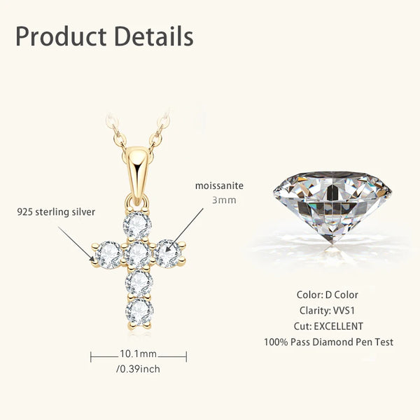 Gold Diamond Cross Pendant-ToShay.org