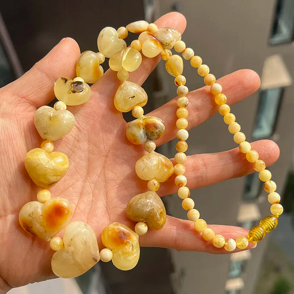 Yellow Amber Heart Bracelets-ToShay.org