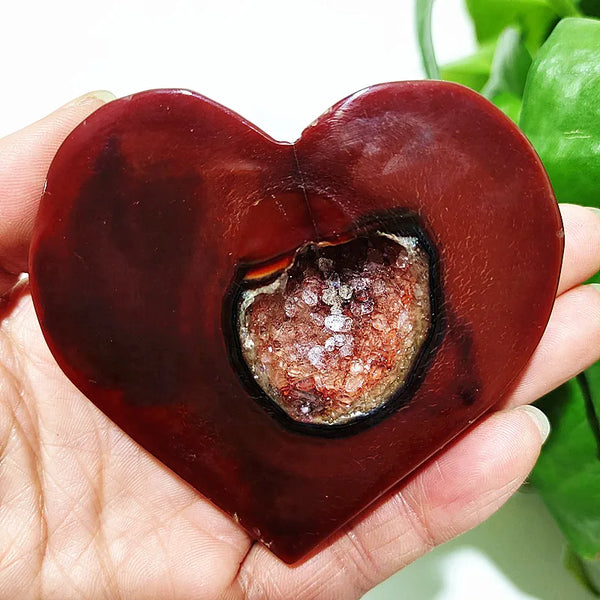 Red Agate Geode Heart-ToShay.org