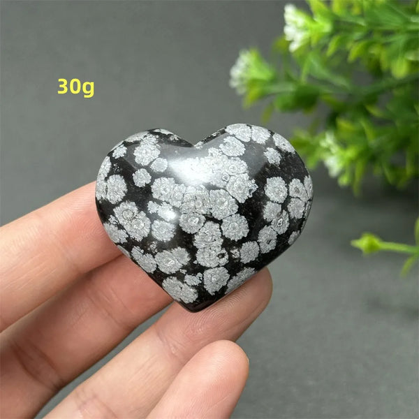 Black Snowflake Obsidian Heart-ToShay.org