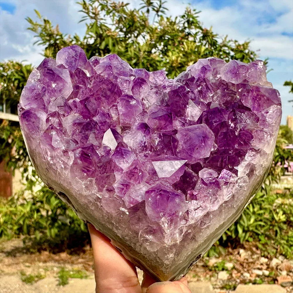 Purple Amethyst Cluster Heart-ToShay.org
