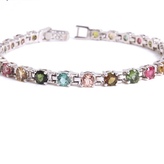 Mixed Tourmaline Crystal Bracelet-ToShay.org