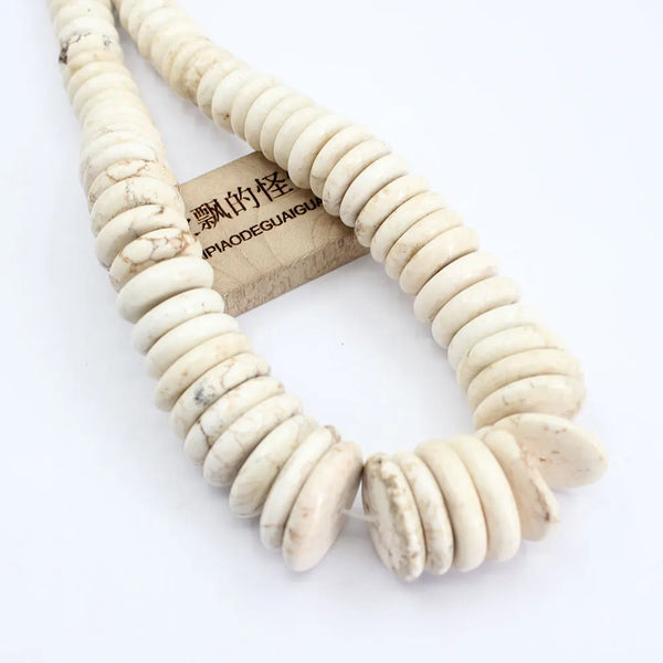 White Turquoise Coin Beads-ToShay.org