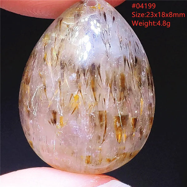 Gold Rutilated Pendant-ToShay.org