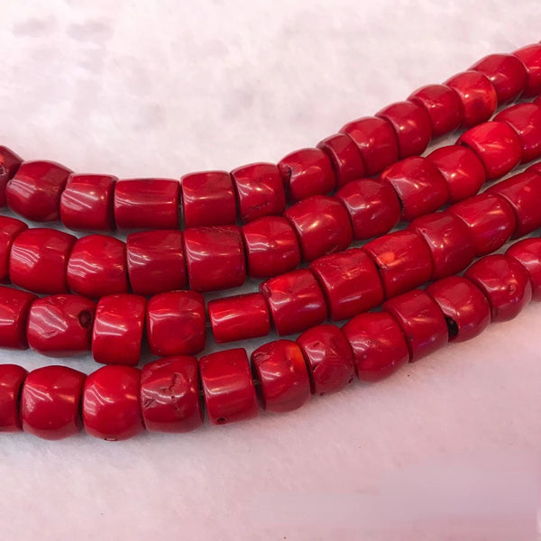 Red Coral Bucket Beads-ToShay.org