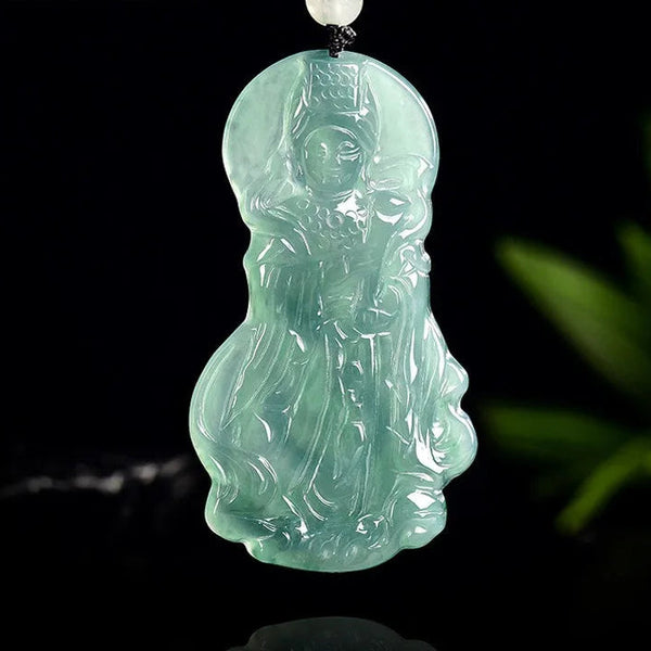 Green Jade Mazu Pendant-ToShay.org