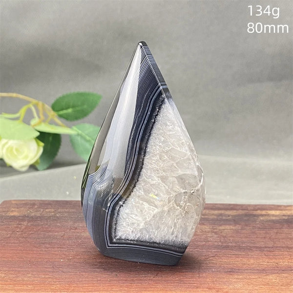 Black Striped Agate Flame-ToShay.org