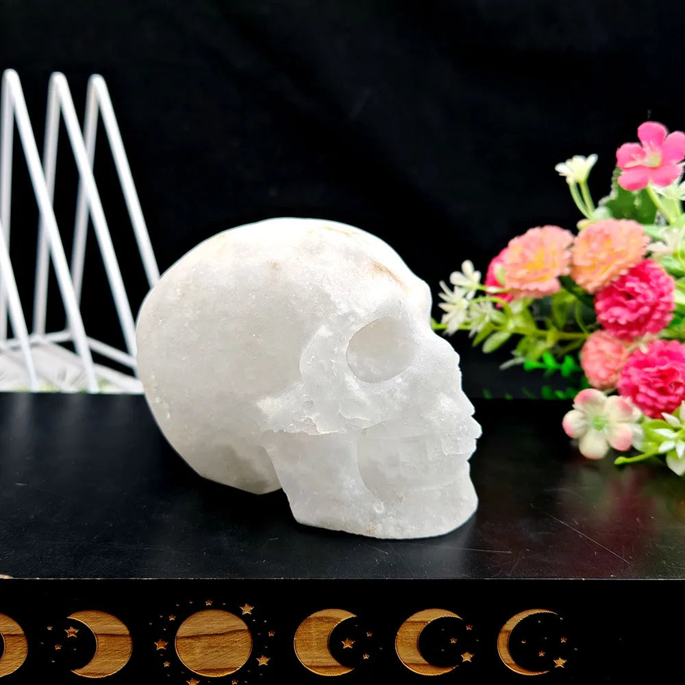 White Crystal Geode Skull-ToShay.org