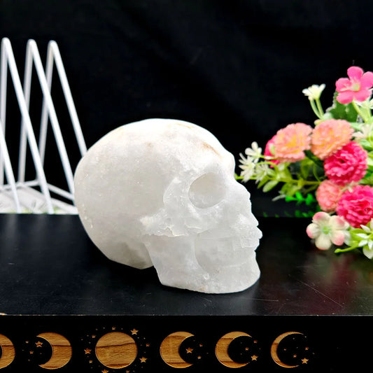 White Crystal Geode Skull-ToShay.org