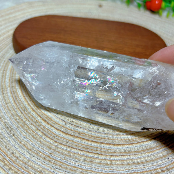 Clear Rainbow Quartz Crystal Tower-ToShay.org
