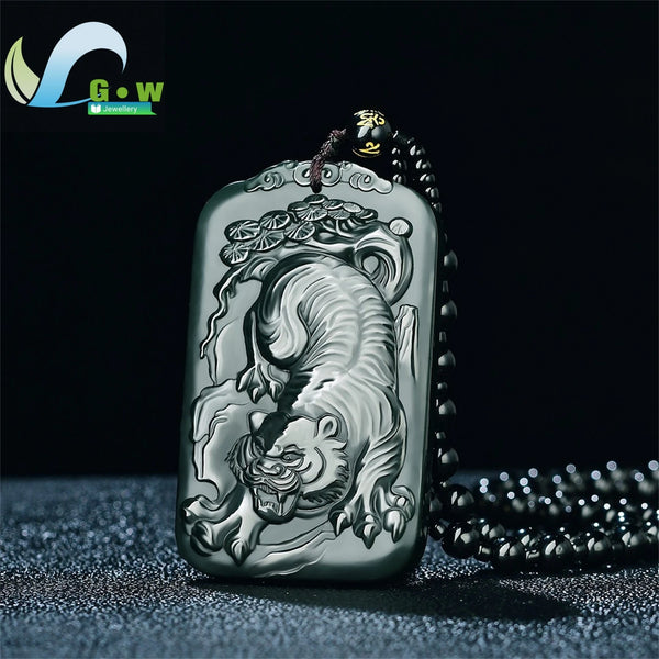 Green Jade Tiger Pendant-ToShay.org