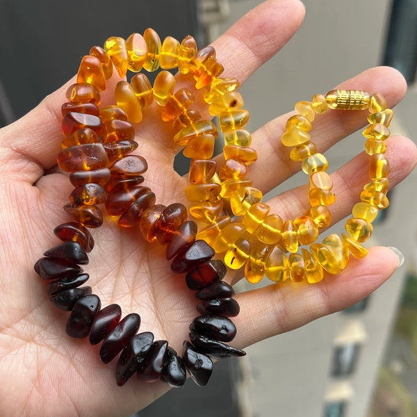 Yellow Amber Bead Necklace-ToShay.org