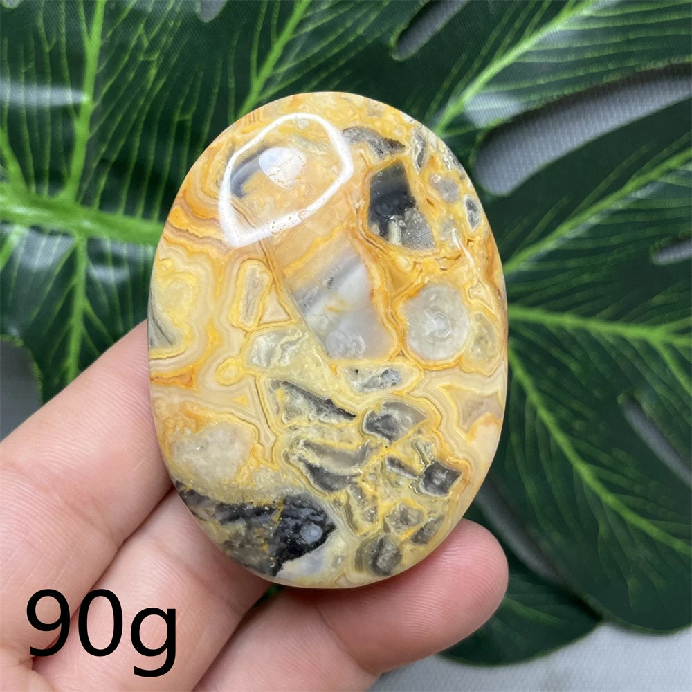 Yellow Agate Palm Stone-ToShay.org