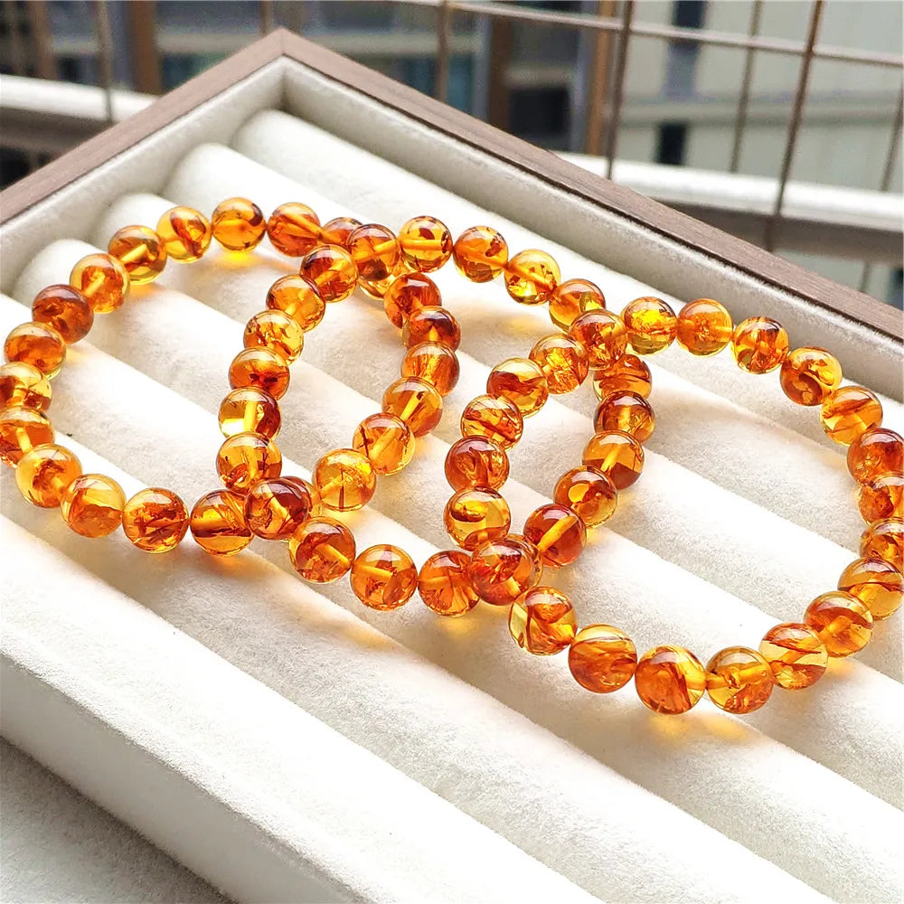 Yellow Flower Amber Bracelet-ToShay.org