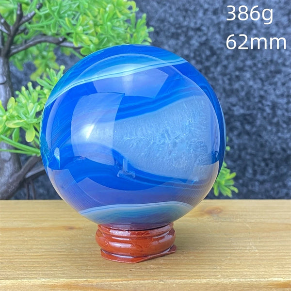 Blue Silk Agate Ball-ToShay.org