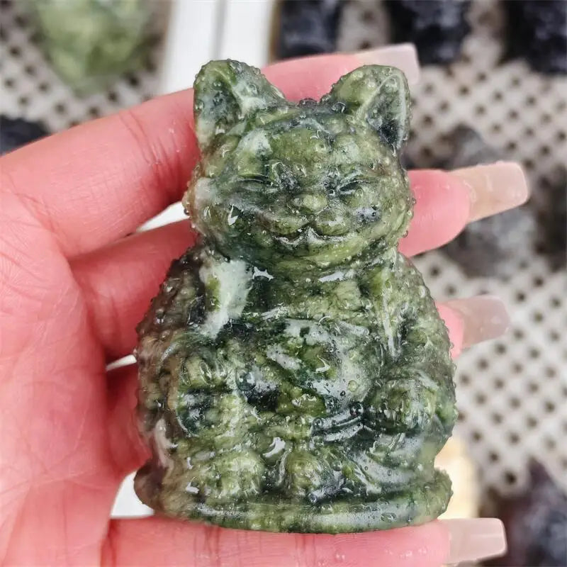 Green Ophiolite Fortune Cat-ToShay.org
