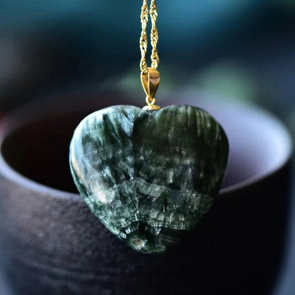 Green Seraphinite Pendant-ToShay.org