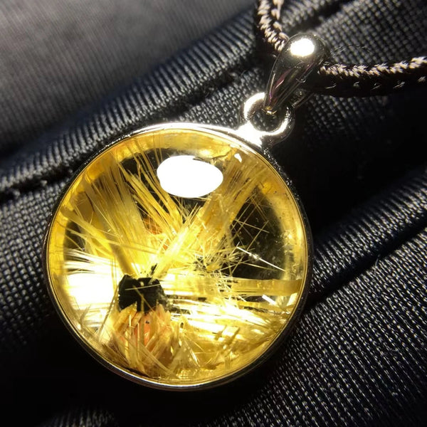 Gold Rutilated Quartz Pendant-ToShay.org