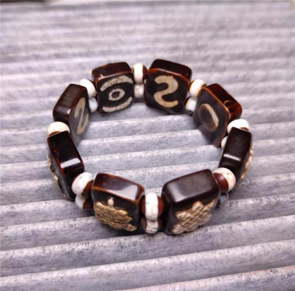 Tibetan Agate Dzi Beads Bracelet-ToShay.org