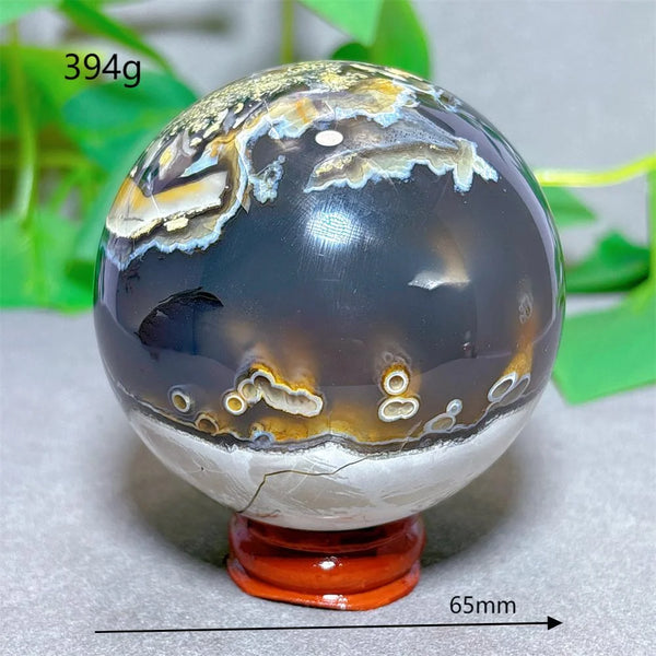 Green Fluorescent Volcanic Agate Ball-ToShay.org