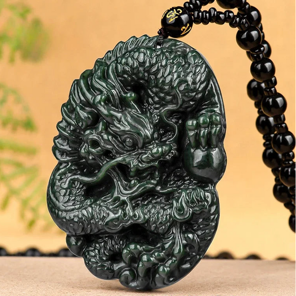 Green Jade Dragon Pendant-ToShay.org
