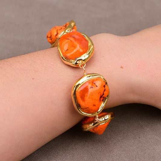 Orange Turquoise Bracelet-ToShay.org