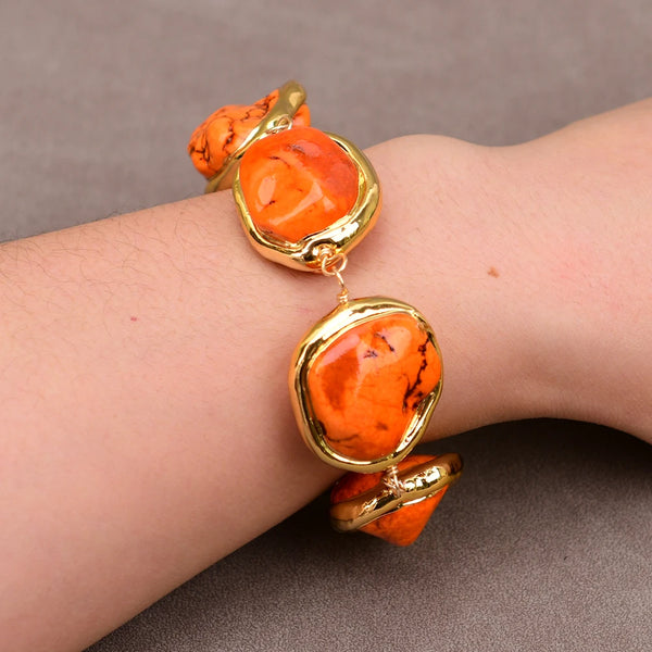 Orange Turquoise Bracelet-ToShay.org