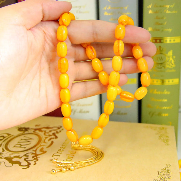 Yellow Amber Prayer Beads-ToShay.org