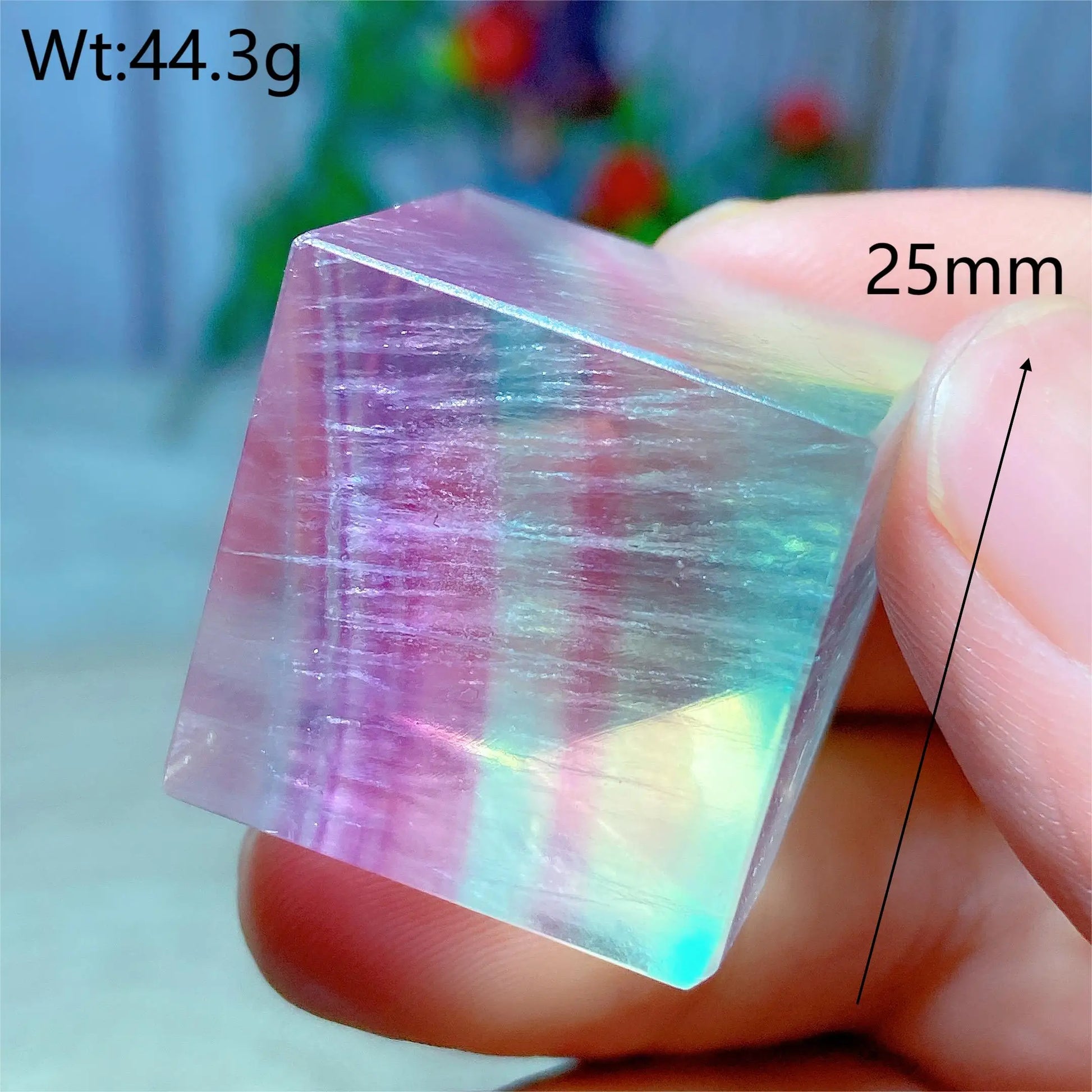Rainbow Fluorite Cube-ToShay.org