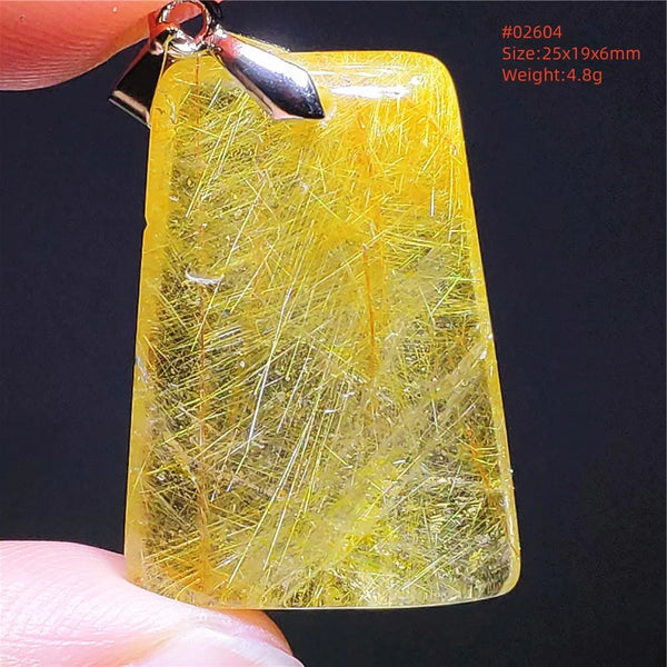 Gold Rutilated Quartz Pendant-ToShay.org