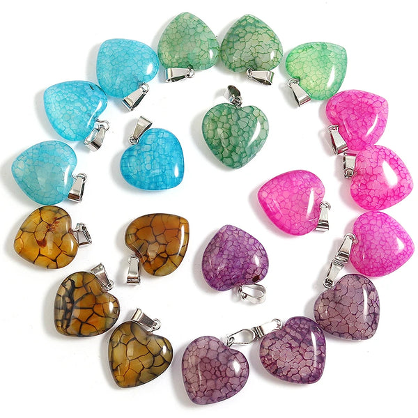 Mixed Dragon Veins Agate Heart-ToShay.org