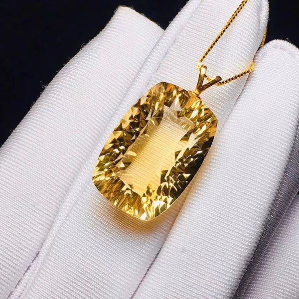 Yellow Citrine Quartz Pendant-ToShay.org