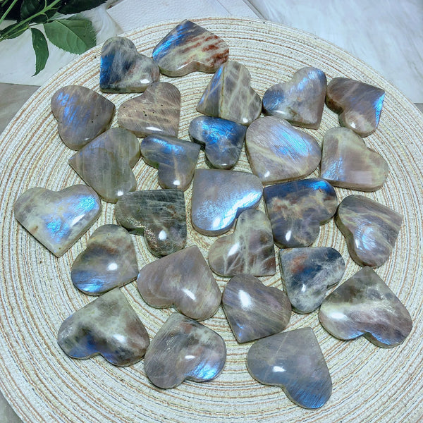 Blue Rainbow Moonstone Hearts-ToShay.org