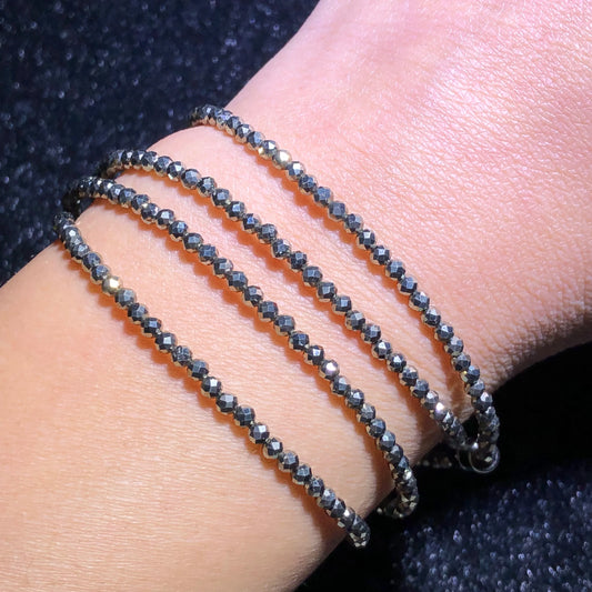 Gold Pyrite Bead Bracelet-ToShay.org