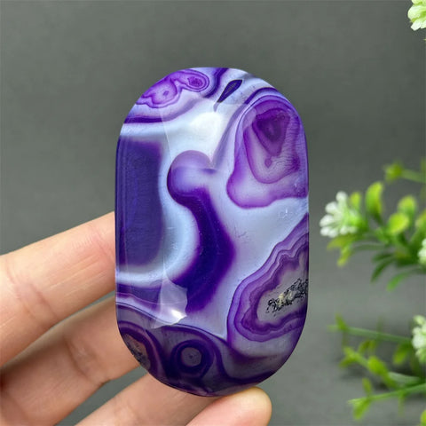 Purple Agate Palm Stone-ToShay.org