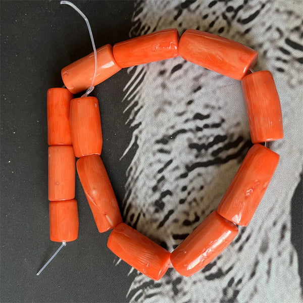 Orange Red Coral Beads-ToShay.org