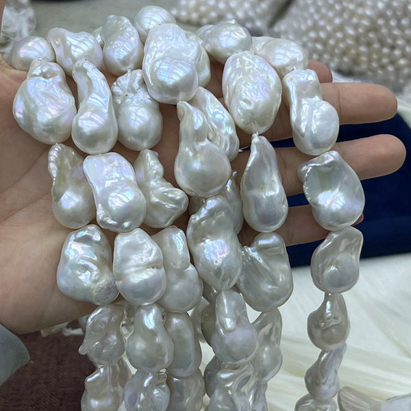 White Pearl Baroque Beads-ToShay.org