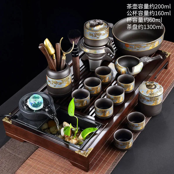 Black Ceramic Rotation Tea Sets-ToShay.org