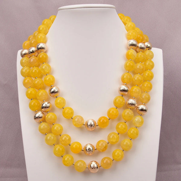 Yellow Fire Agate Necklace-ToShay.org