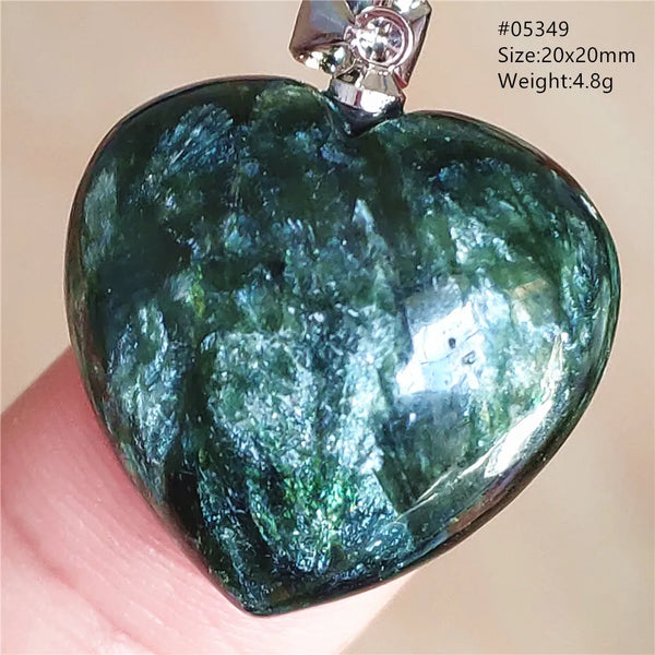 Green Seraphinite Heart Pendant-ToShay.org