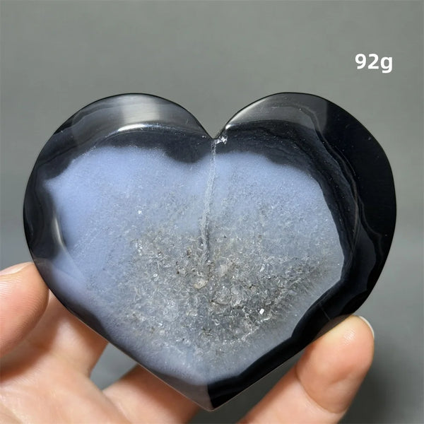 Black Agate Geode Heart-ToShay.org