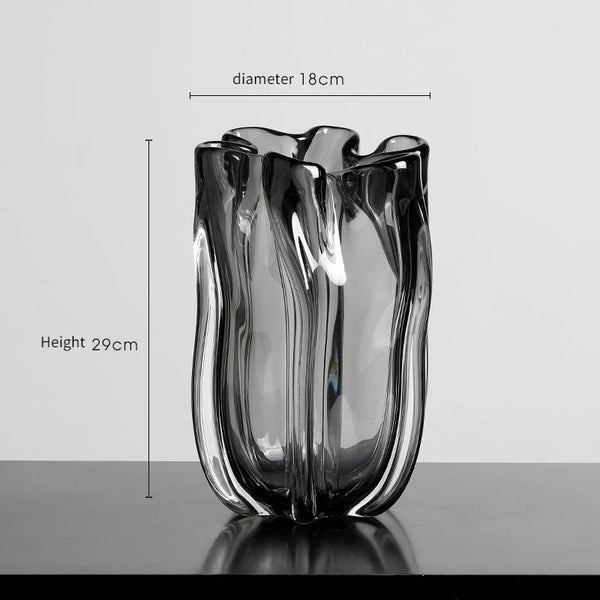 Grey Glass Vase-ToShay.org
