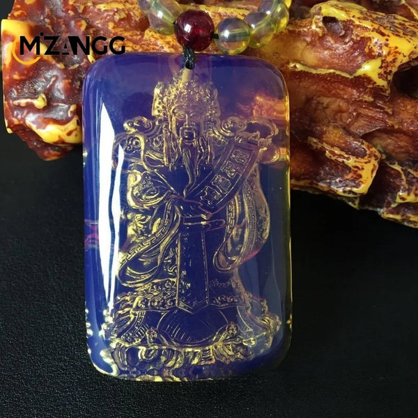 Gold Amber Buddha Pendant-ToShay.org