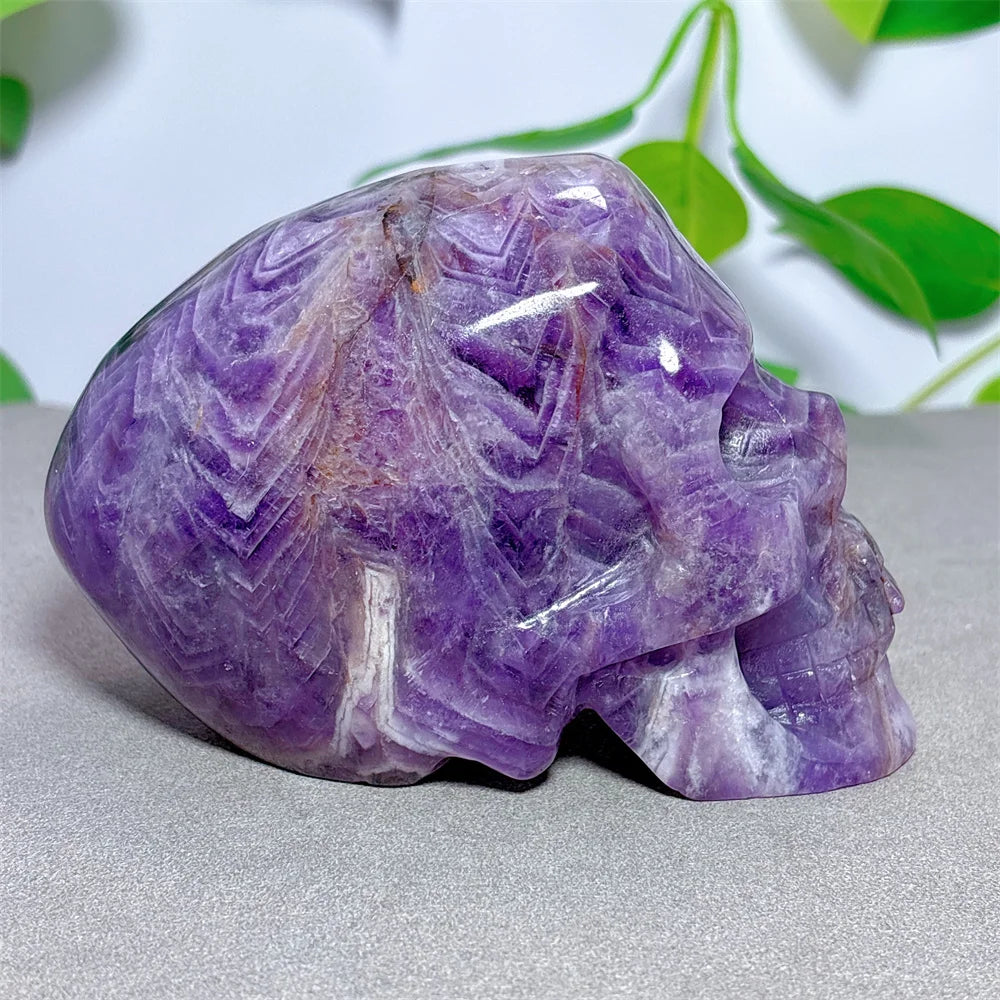 Dream Amethyst Skull Crystal Natural Stone Quartz Stone Minerals Home Decoration Reiki Gifts Energy Healing Spiritual Luck Love-ToShay.org