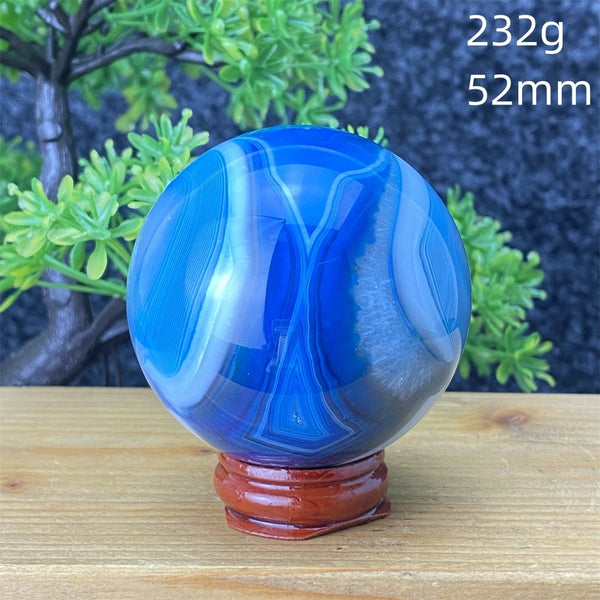 Blue Silk Agate Ball-ToShay.org
