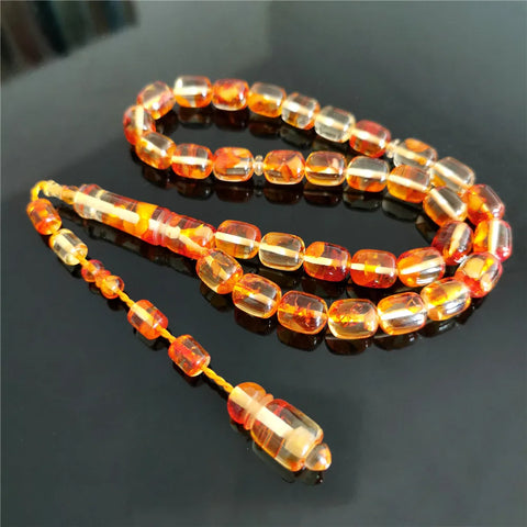 Orange Cylinder Prayer Beads-ToShay.org