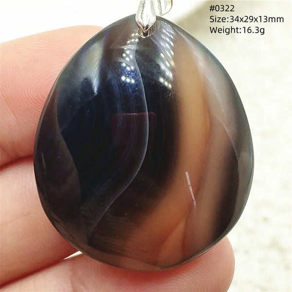 Grey Brown Agate Pendant-ToShay.org